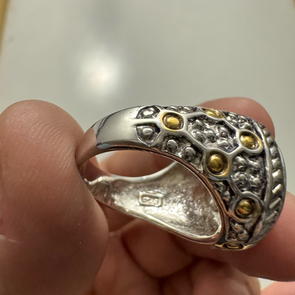 Large Rhinestone 925 Cocktail Rings - Picture 5 of 9